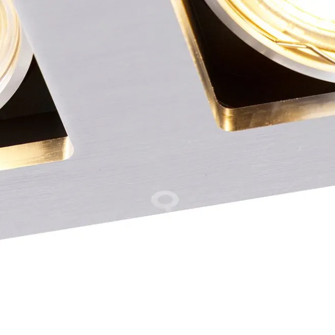 QAZQA Rechteckiger Einbauspot aus 2-flammigem Aluminium - Qure