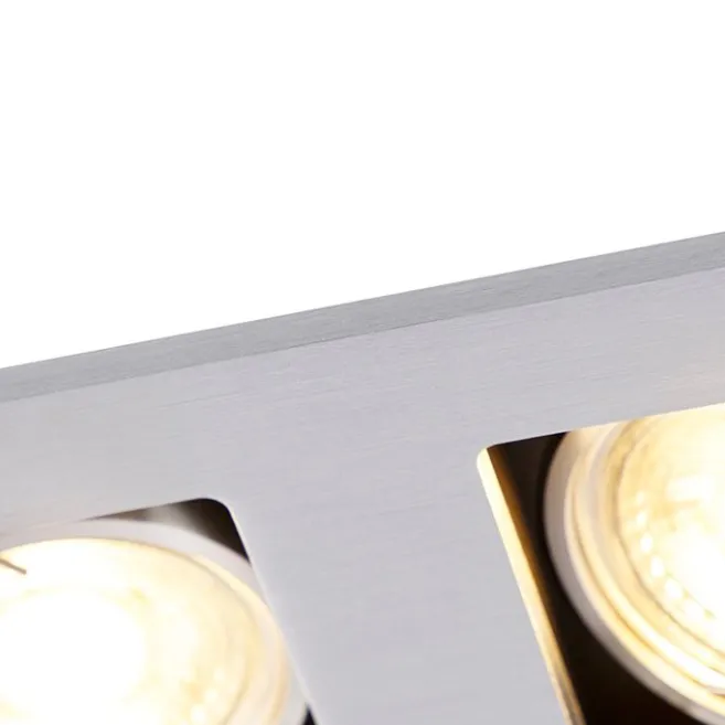 QAZQA Rechteckiger Einbauspot aus 2-flammigem Aluminium - Qure