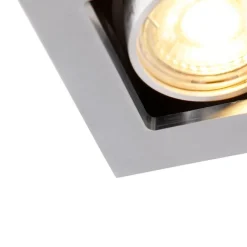 QAZQA Rechteckiger Einbauspot aus 2-flammigem Aluminium - Qure