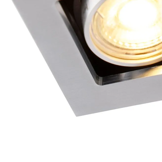 QAZQA Rechteckiger Einbauspot aus 2-flammigem Aluminium - Qure