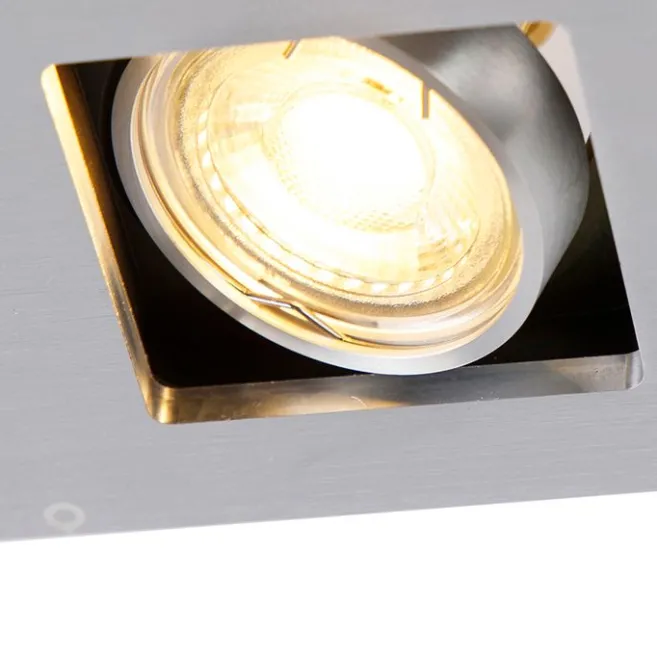 QAZQA Rechteckiger Einbauspot aus 2-flammigem Aluminium - Qure