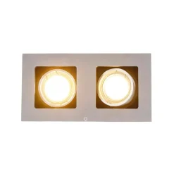 QAZQA Rechteckiger Einbauspot aus 2-flammigem Aluminium - Qure