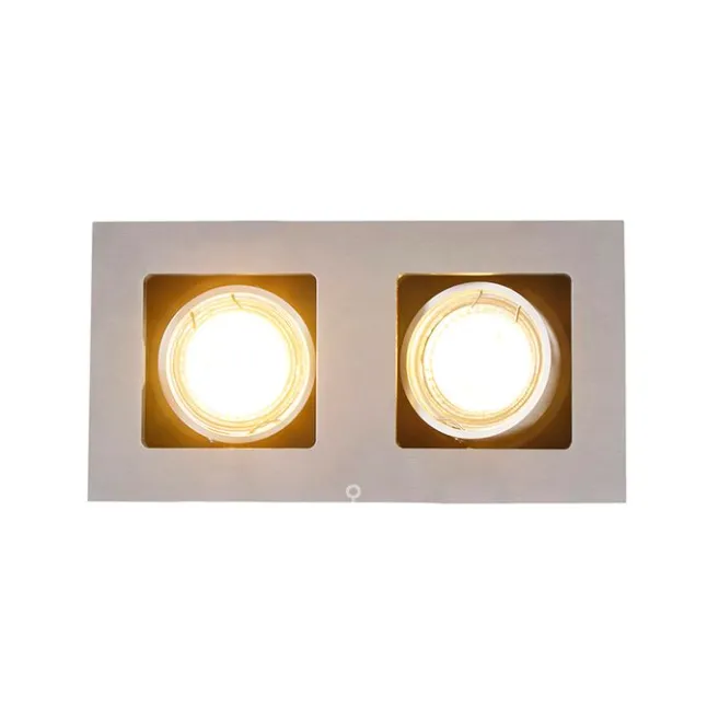 QAZQA Rechteckiger Einbauspot aus 2-flammigem Aluminium - Qure