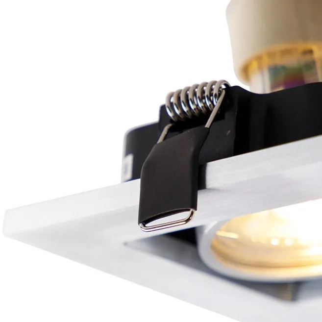 QAZQA Rechteckiger Einbauspot aus 2-flammigem Aluminium - Qure