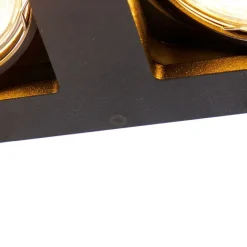 QAZQA Rechteckiger Einbauspot 2-flammig schwarz - Qure