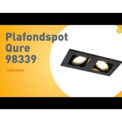 QAZQA Rechteckiger Einbauspot 2-flammig schwarz - Qure
