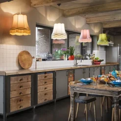 QAZQA Retro Hängelampe grün 45 cm - Granny