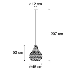 Kinder QAZQA Retro Hängelampe schwarz 45 cm - Lina Drop