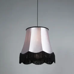 QAZQA Retro Hängelampe schwarz mit grau 45 cm - Granny