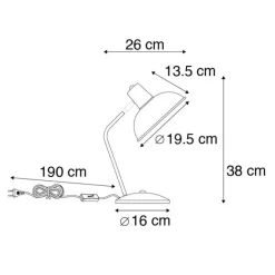 QAZQA Retro Tischlampe taupe mit Bronze - Milou