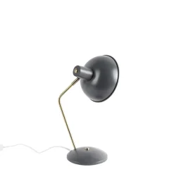 QAZQA Retro Tischlampe taupe mit Bronze - Milou