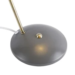 QAZQA Retro Tischlampe taupe mit Bronze - Milou