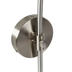 QAZQA Retro Wandbogenlampe aus Stahl mit weißem Schirm verstellbar