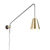 QAZQA Retro Wandleuchte Gold / Messing mit Schirm - Demi
