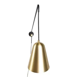 QAZQA Retro Wandleuchte Gold / Messing mit Schirm - Demi