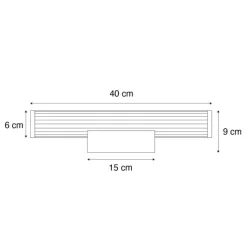 QAZQA Retro Wandleuchte Gunmetal 40cm inkl. LED IP44 - Coco