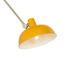 QAZQA Retro Wandleuchte Stahl Gelb mit Bronze - Milou