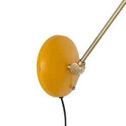 QAZQA Retro Wandleuchte Stahl Gelb mit Bronze - Milou