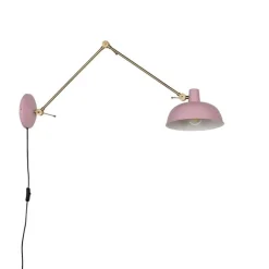 QAZQA Retro Wandleuchte Stahl Rosa mit Bronze - Milou