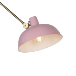 QAZQA Retro Wandleuchte Stahl Rosa mit Bronze - Milou