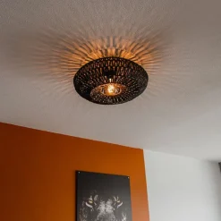 Kinder QAZQA Retro-Deckenleuchte schwarz Seil 50cm - Lina