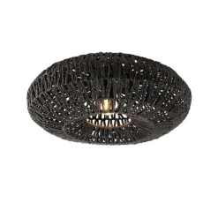 Kinder QAZQA Retro-Deckenleuchte schwarz Seil 50cm - Lina