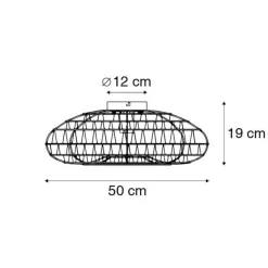 Kinder QAZQA Retro-Deckenleuchte schwarz Seil 50cm - Lina