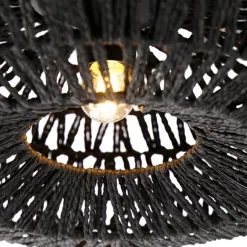 Kinder QAZQA Retro-Deckenleuchte schwarz Seil 50cm - Lina