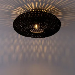 Kinder QAZQA Retro-Deckenleuchte schwarz Seil 50cm - Lina