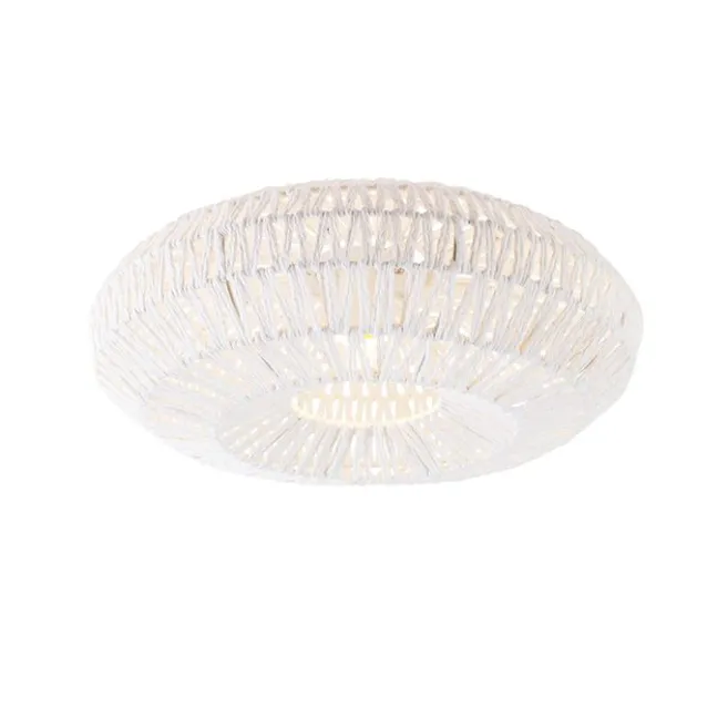 Kinder QAZQA Retro-Deckenleuchte weiß Seil rund - Lina