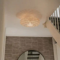 Kinder QAZQA Retro-Deckenleuchte weiß Seil rund - Lina