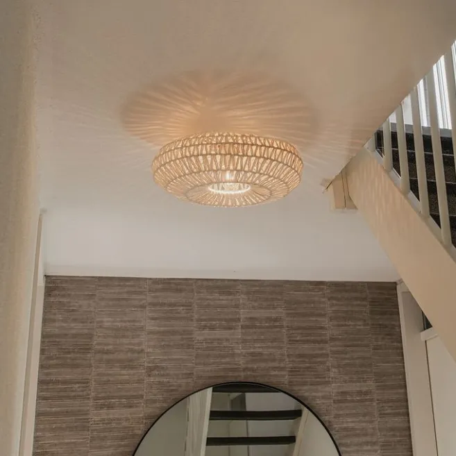 Kinder QAZQA Retro-Deckenleuchte weiß Seil rund - Lina