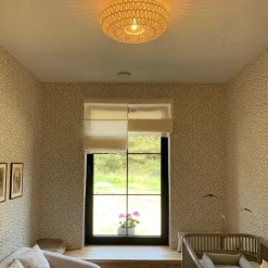 Kinder QAZQA Retro-Deckenleuchte weiß Seil rund - Lina