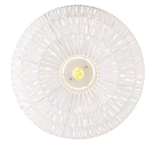 Kinder QAZQA Retro-Deckenleuchte weiß Seil rund - Lina