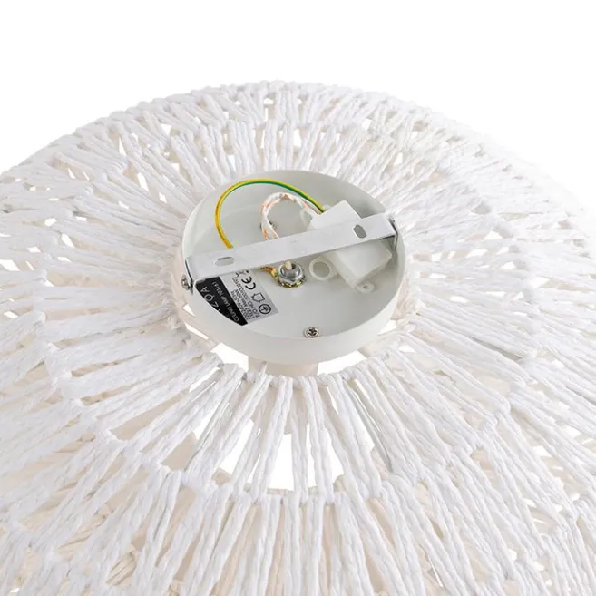 Kinder QAZQA Retro-Deckenleuchte weiß Seil rund - Lina