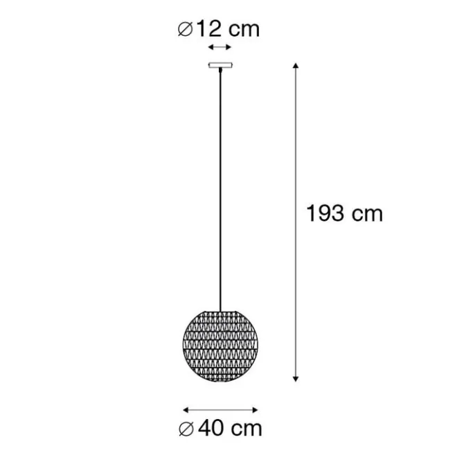 Kinder QAZQA Retro-Hängelampe weiß 40 cm - Lina Ball 40