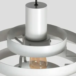 Steinhauer Retro-Hängelampe Weiß Rund - Halo Cirque