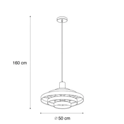 Steinhauer Retro-Hängelampe Weiß Rund - Halo Cirque