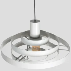 Steinhauer Retro-Hängelampe Weiß Rund - Halo Cirque