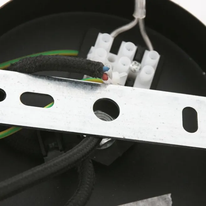 Anne Light & Home Retro-Pendelleuchte Schwarz und Gold mit Glas-Innenleben - Flinter