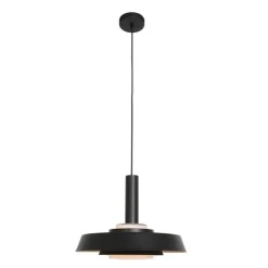 Anne Light & Home Retro-Pendelleuchte Schwarz und Gold mit Glas-Innenleben - Flinter