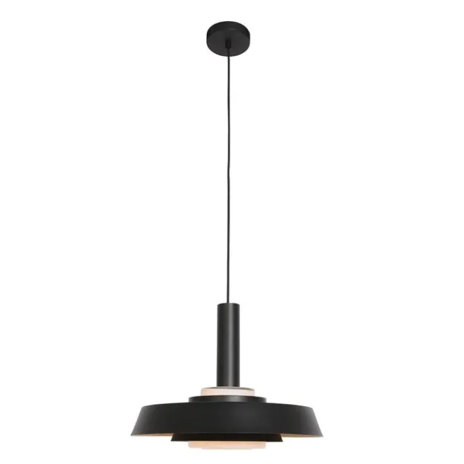 Anne Light & Home Retro-Pendelleuchte Schwarz und Gold mit Glas-Innenleben - Flinter