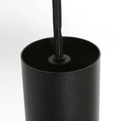 Anne Light & Home Retro-Pendelleuchte Schwarz und Gold mit Glas-Innenleben - Flinter