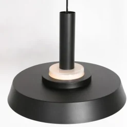 Anne Light & Home Retro-Pendelleuchte Schwarz und Gold mit Glas-Innenleben - Flinter