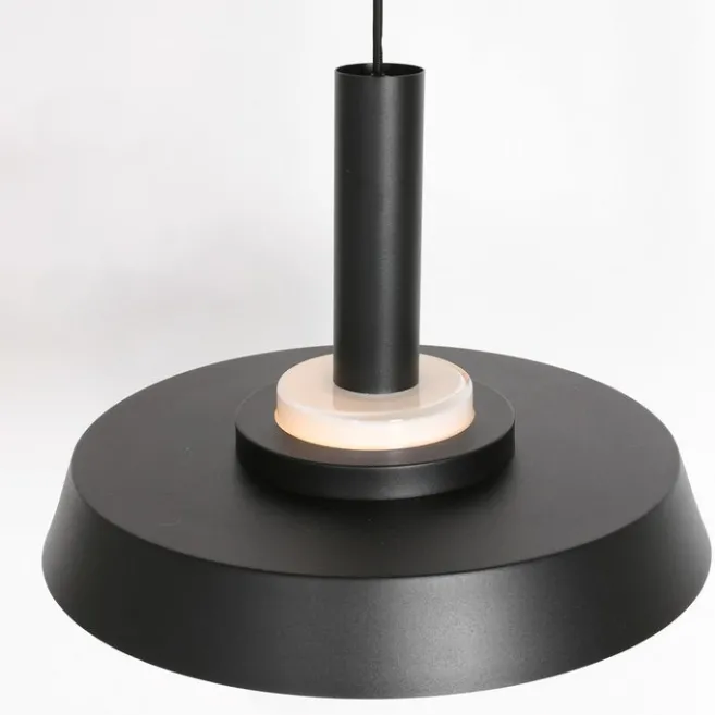 Anne Light & Home Retro-Pendelleuchte Schwarz und Gold mit Glas-Innenleben - Flinter