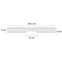 QAZQA Retro-Wandleuchte Gunmetal 60,4 cm inkl. LED IP44 - Coco