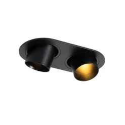 QAZQA Runde Einbauleuchte schwarz GU10 35mm schwenkbar 2-flammig - Installa