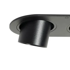 QAZQA Runde Einbauleuchte schwarz GU10 35mm schwenkbar 2-flammig - Installa