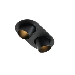 QAZQA Runde Einbauleuchte schwarz GU10 35mm schwenkbar 2-flammig - Installa