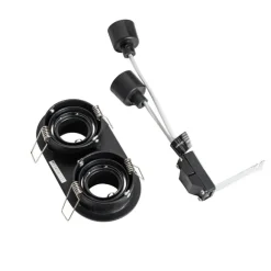 QAZQA Runde Einbauleuchte schwarz GU10 35mm schwenkbar 2-flammig - Installa